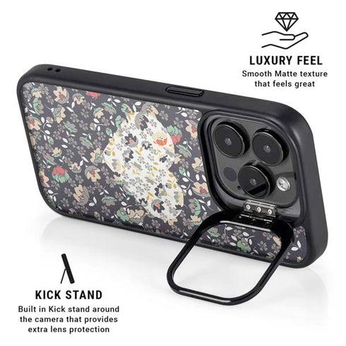 Floral Heart iPhone 14 Pro Kickstand Case